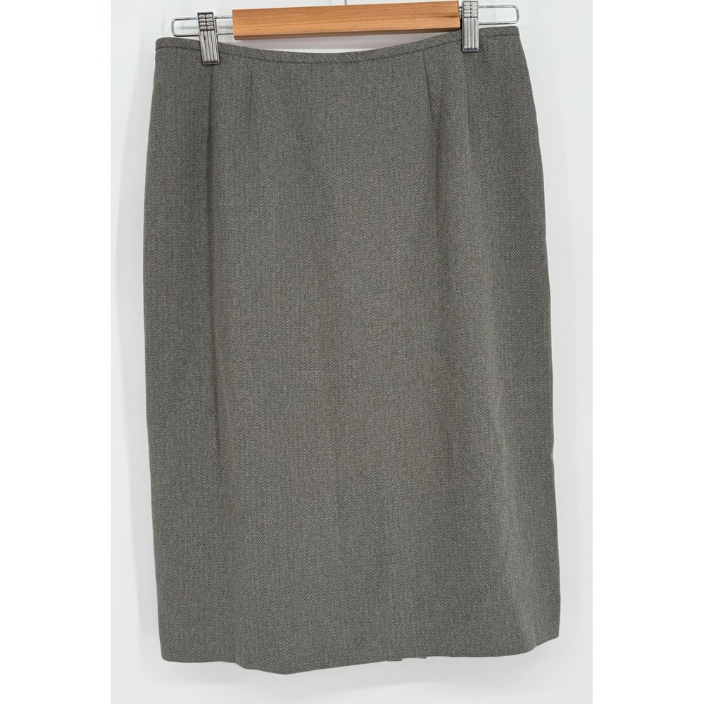 Kasper Classics Womens Grey Herringbone Pencil Skirt Lined High Waist Sz 8